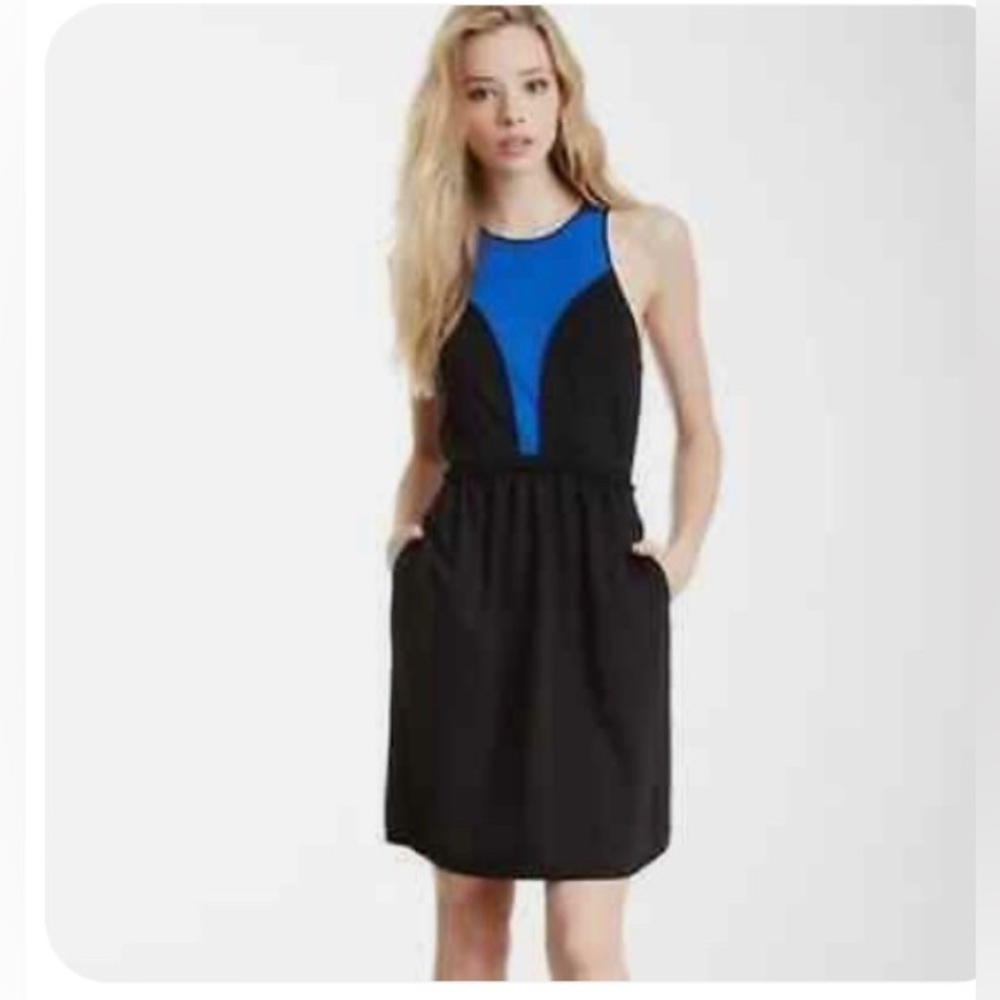 Rebecca Taylor Black and Blue Dress